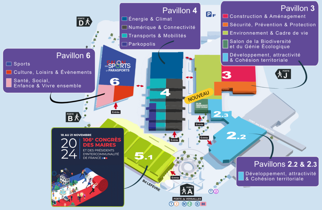 Salon des maires 2024 - Plan des pavillons